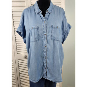 Westbound Chambray Shirt Large Short Sleeve